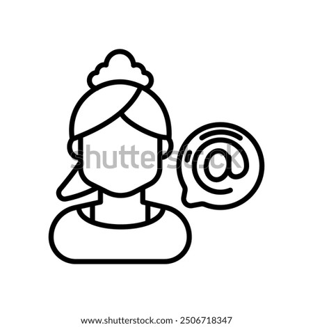 Mentions Outline Icon, Vector illustration