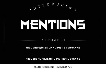 Mentions Sport Modern Future bold Alphabet Font. Typography urban style fonts for technology, digital, movie logo bold style. vector illustration