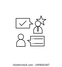 Mentor, comment, advice, consult, coach icon. Element of life coach icon