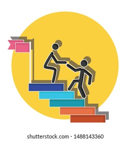 Mentor concept on white background. Flat vector illustration for web design.
