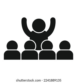 Mentor goal icon simple vector. Business education. Team skill