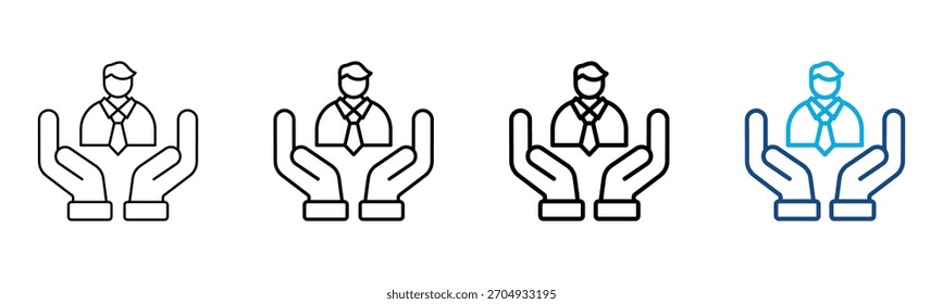 Ícone do mentor Estilo diferente Contorno Coleção Conjunto Ilustração do vetor
