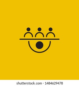 Mentor icon, leader abstract line logo, team and leader sign. Vector design