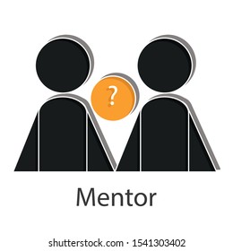 Mentor icon on white background. Creative idea design use for your project. Flat vector illustration for template, mobile app, presentation or web page.