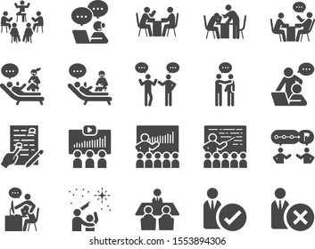 Mentor Icon Set. Included Icons As Adviser, Counsellor, Consultant, Teaching, Guide, Guidance And More.