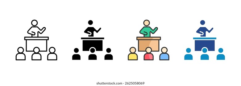 Ícone do mentor define coleção de vários estilos