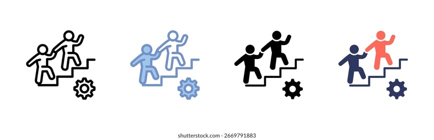 Ícone do mentor folha de vários estilos coleção