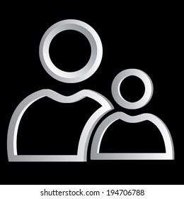 Mentor icon web concept metal