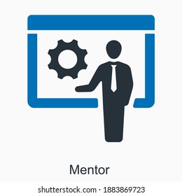Concepto de icono del líder de mentores y entrenador