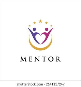 mentor logo with heart vector