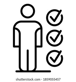 Icono de organización del mentor. Icono de vector de organización del mentor de esquema para el diseño web aislado en fondo blanco