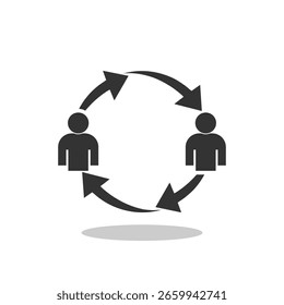 Icono de personas mentoras con sombra