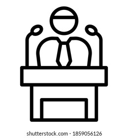 Lautsprechersymbol von Mentor. Outline-Mentor-Lautsprecher, Vektorsymbol für Webdesign einzeln auf weißem Hintergrund