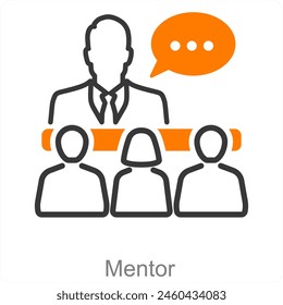 Mentor and teacher icon concept