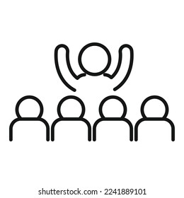 Mentor training icon outline vector. Business career. Teamwork help