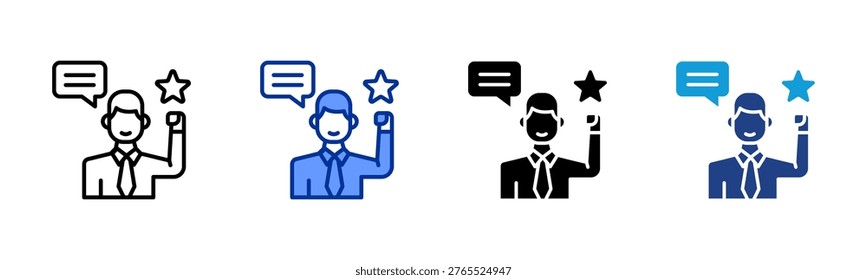 Mentor web icon with multiple style collection