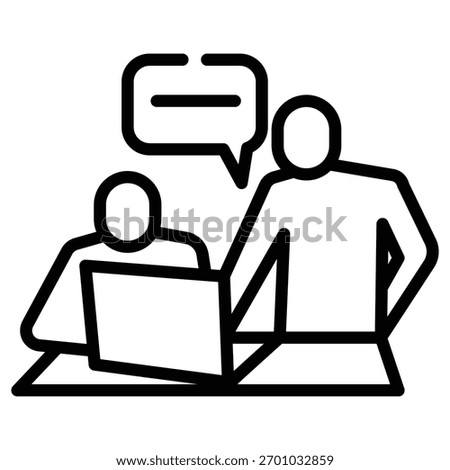 mentor web icon in outline style