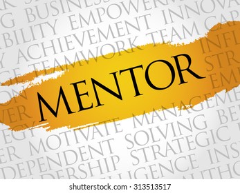 Mentor word cloud, business concept