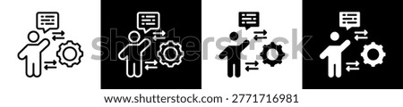 Mentoring Approach Icon In White And Black Filled Style Collection Set Vector Illustration