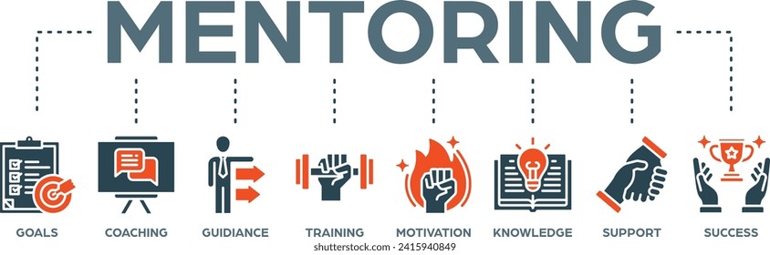 Mentoring banner web icon vector illustration concept