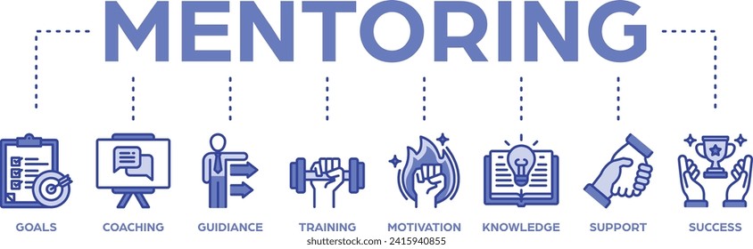 Mentoring banner web icon vector illustration concept