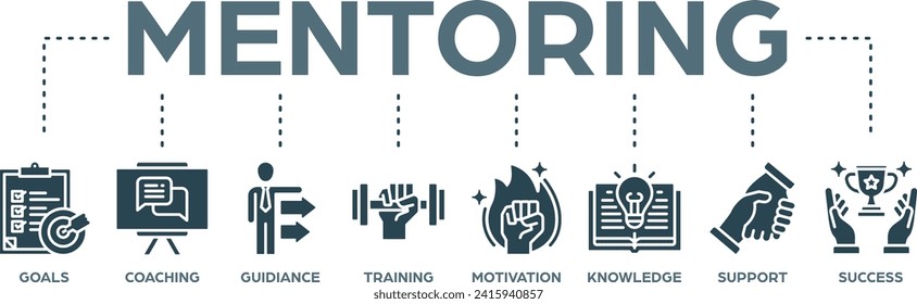 Mentoring banner web icon vector illustration concept