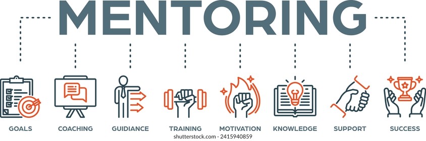 Mentoring banner web icon vector illustration concept