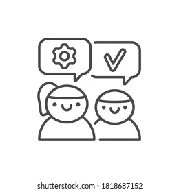 Mentoring black line icon. Soft skills. Pictogram for web, mobile app, promo. UI UX design element.