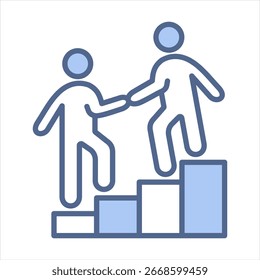 Mentoring Blue Icon Ilustración vectorial