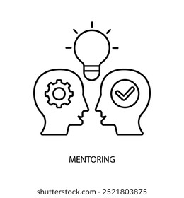 mentoring concept line icon. Simple element illustration. mentoring concept outline symbol design.