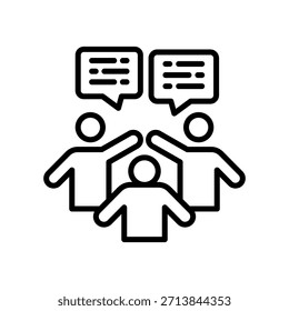 Ilustración vectorial de línea de ícono de compromiso de mentoría