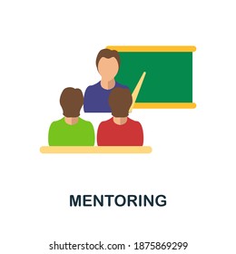 Mentoring flat icon. Color simple element from volunteering collection. Creative Mentoring icon for web design, templates, infographics and more