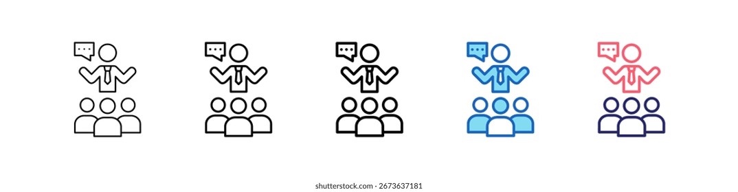 Icono de mentoría en 5 estilos diferentes para establecer la colección.