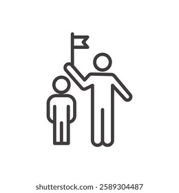 mentoring icon isolated stroke in black color