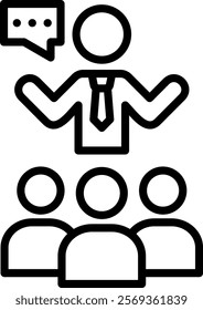 Mentoring Icon Line Vector Illustration