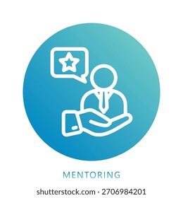 Mentoring Icon Mini Illustration Icon. Use For Modern Concept, Print, Ui, Ux Kit, Web And App Development. Vector Related To Office, Education, Examination And More