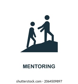 Mentoring icon. Monochrome simple element from leadership collection. Creative Mentoring icon for web design, templates, infographics and more