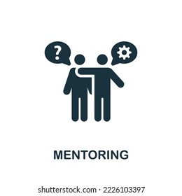 Mentoring icon. Monochrome simple Life Skills icon for templates, web design and infographics