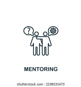 Mentoring icon. Monochrome simple Life Skills icon for templates, web design and infographics