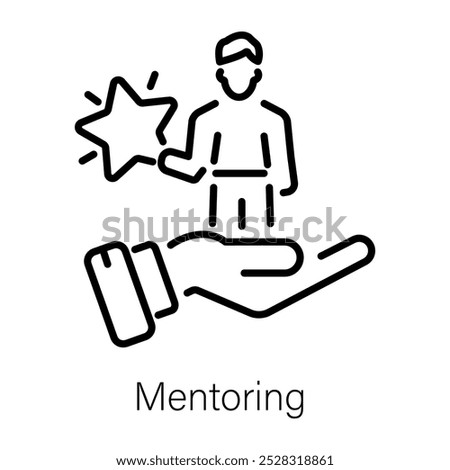 Mentoring icon in outline style 