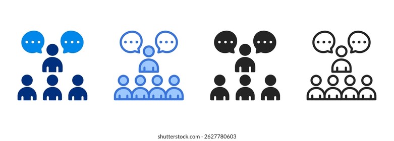 Mentoring Icon Set Multiple Style Vector Illustration