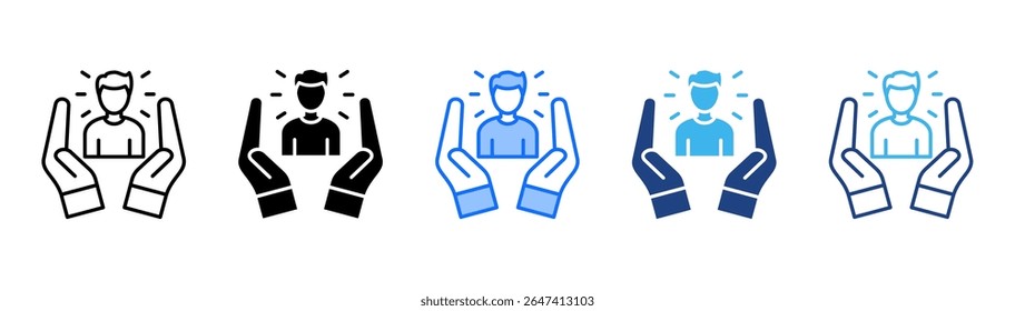 Mentoring icon set multiple style collection