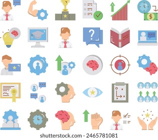Mentoring Icon Set Vektorgrafik Design Illustration Stock