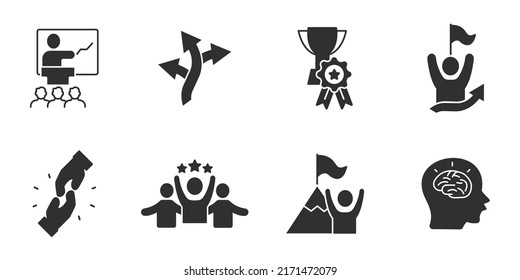 Mentoring icons set . OMentoring pack symbol vector elements for infographic web
