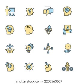 conjunto de iconos de orientación. símbolo de paquete de mentores elementos vectoriales para web infográfica