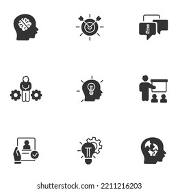 mentoring icons set . mentoring pack symbol vector elements for infographic web