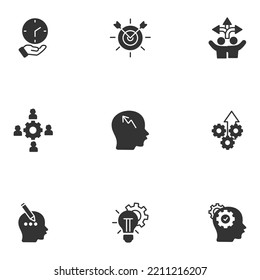 conjunto de iconos de orientación. símbolo de paquete de mentores elementos vectoriales para web infográfica