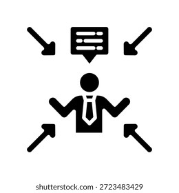 Mentoring Ilustración vectorial de glifos de iconos de impacto