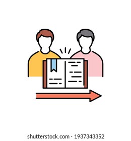 Mentoring сolor line icon. Pictogram for web page, mobile app, promo. UI UX GUI design element. Editable stroke.
