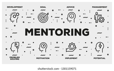 MENTORING LINE ICON SET